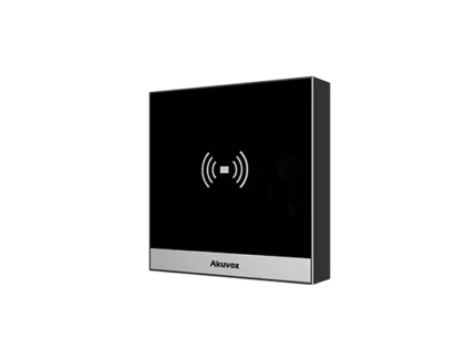 Akuvox A01 is an IP-based access control terminal that combines door controller and card reader in one device.