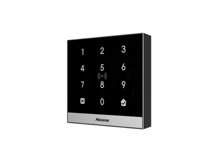 A02 is an IP-based access control terminal that combines door controller and card reader in one device.